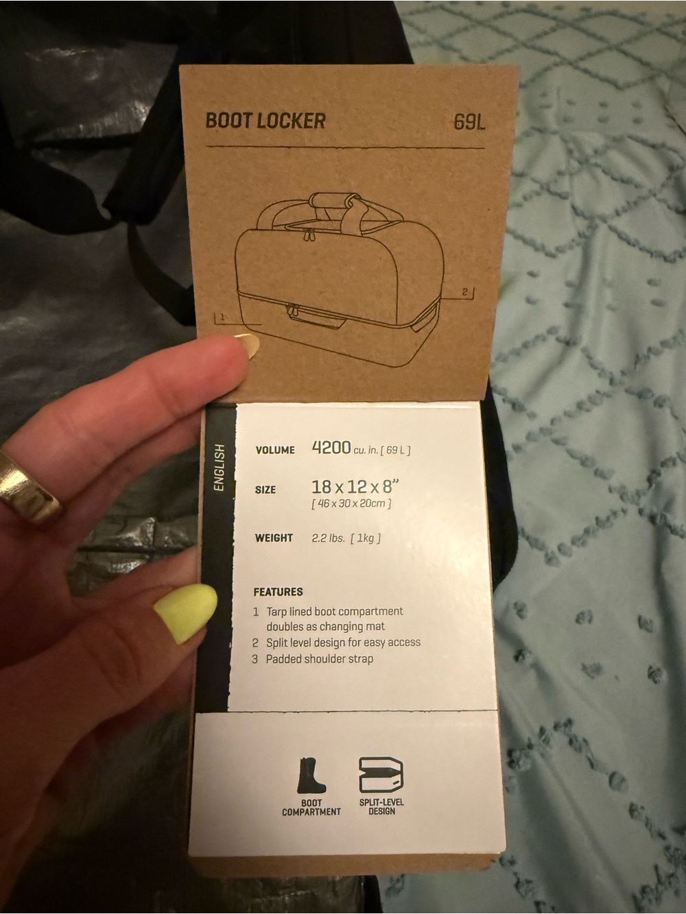 Dakine Black Boot Locker Ski Boot Travel Bag NWT 69L - Picture 7 of 11